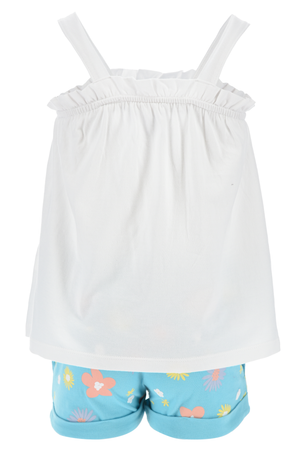 Completo Short + Canotta Frozen DISNEY Bambino 100% Cotone - Ex1074bianco