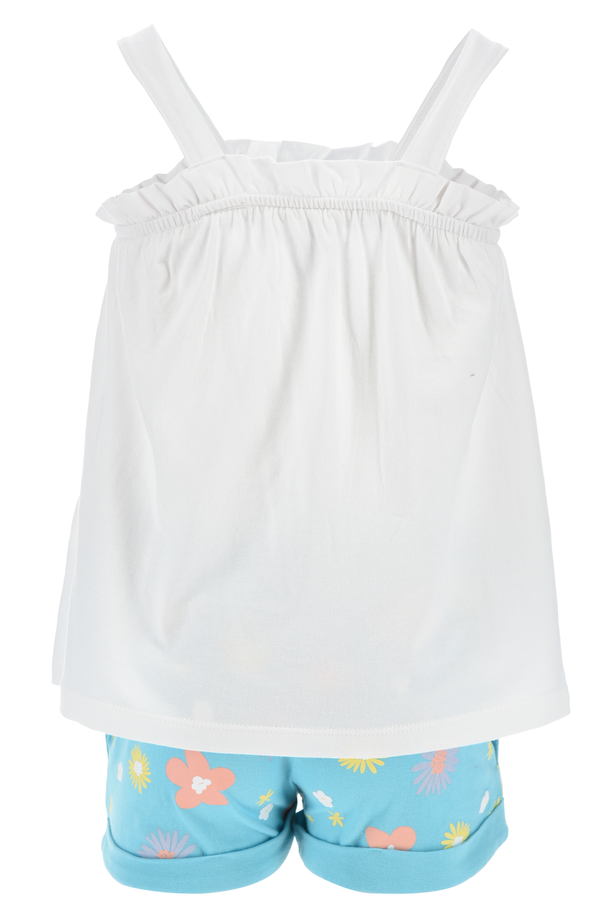 Completo Short + Canotta Frozen DISNEY Bambino 100% Cotone - Ex1074bianco