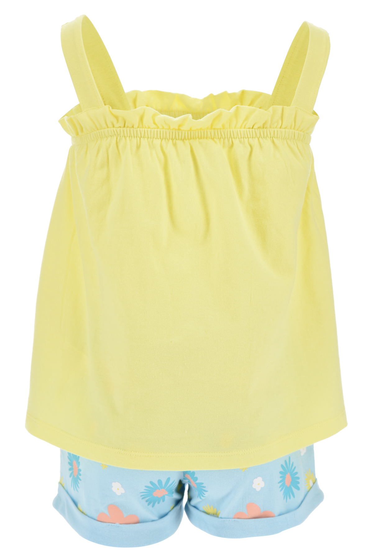 Completo Short + Canotta Frozen DISNEY Bambino 100% Cotone - Ex1074giallo
