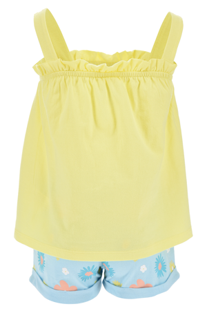 Completo Short + Canotta Frozen DISNEY Bambino 100% Cotone - Ex1074giallo