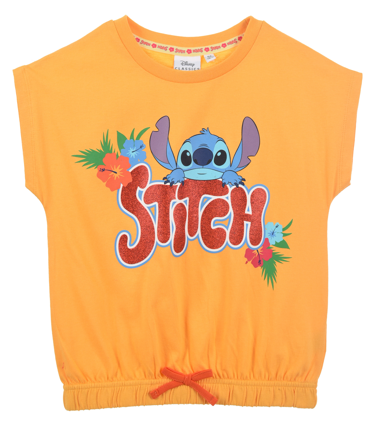 T-Shirt M.c. Stitch DISNEY Maglietta Corta Bambino 100% Cotone - Ex1202arancio