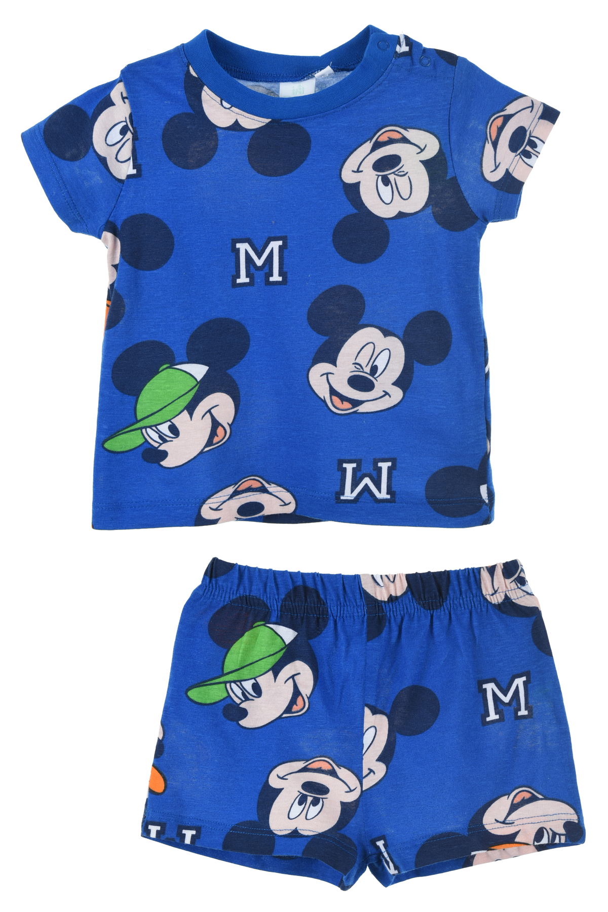 Completo Short + T-Shirt Topolino DISNEY Neonato 100% Cotone - Ex0331blu