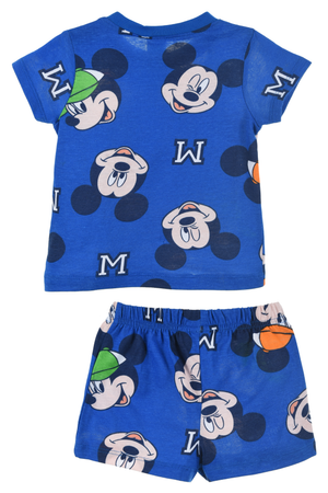 Completo Short + T-Shirt Topolino DISNEY Neonato 100% Cotone - Ex0331blu