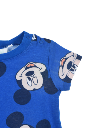 Completo Short + T-Shirt Topolino DISNEY Neonato 100% Cotone - Ex0331blu