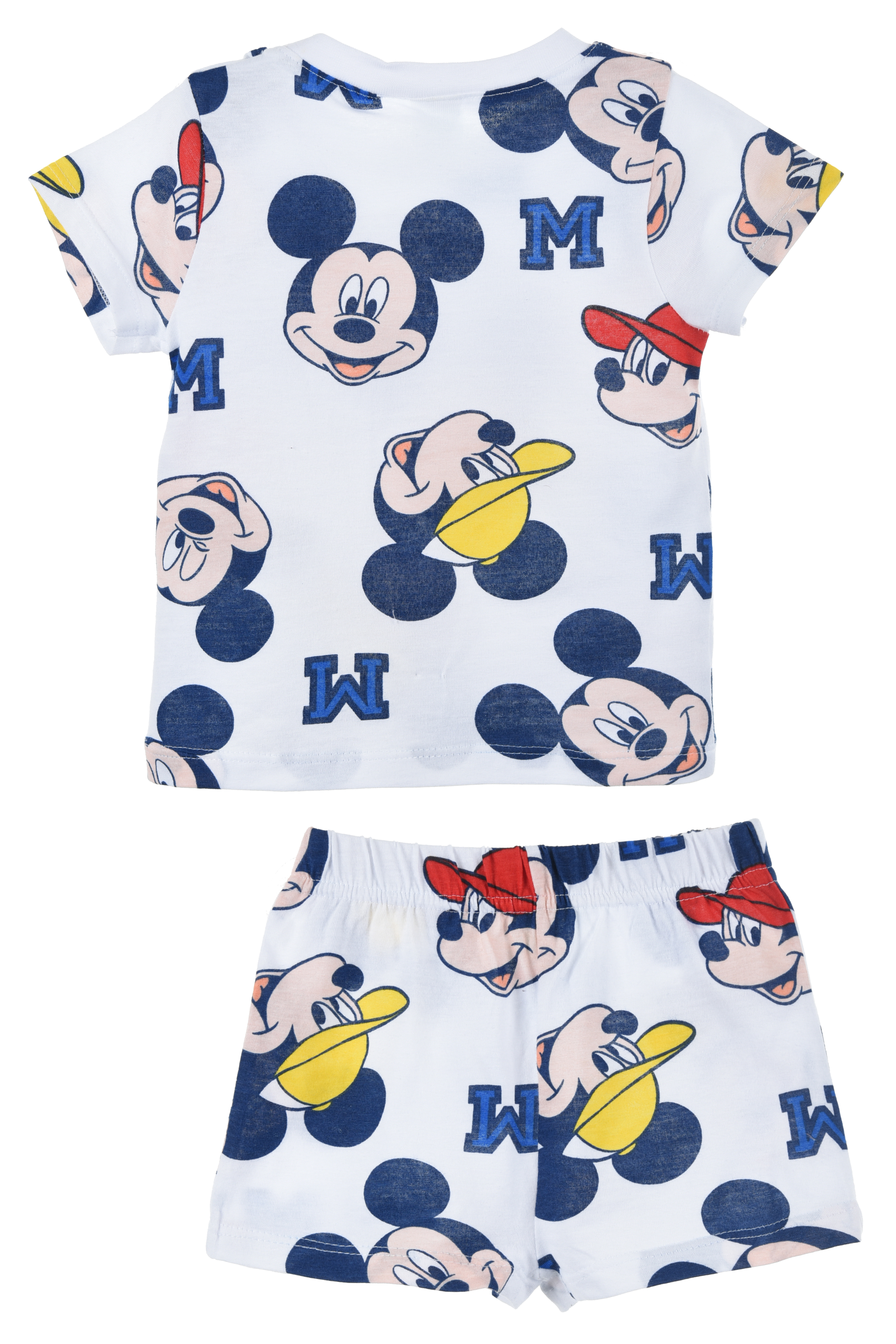 Completo Short + T-Shirt Topolino DISNEY Neonato 100% Cotone - Ex0331bianco