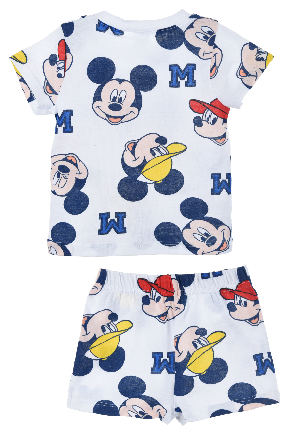 Completo Short + T-Shirt Topolino DISNEY Neonato 100% Cotone - Ex0331bianco