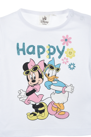 T-Shirt M.c. Minnie DISNEY Maglietta Bambino 100% Cotone - Ex0072.biobianco