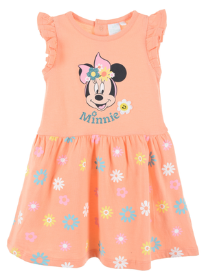 Scamiciata Minnie DISNEY Abito Vestito 100% Cotone Bambina - Ex0007arancio