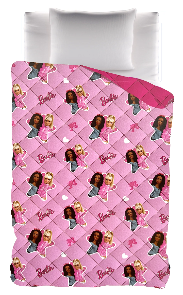 Trapuntino Barbie Coperta Copriletto Trapuntato 100 Gsm Letto Singolo 170x250 CM - Bar-1378