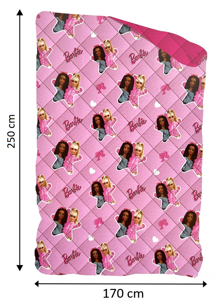 Trapuntino Barbie Coperta Copriletto Trapuntato 100 Gsm Letto Singolo 170x250 CM - Bar-1378