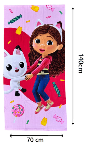 Telo Mare Gabby's Dollhouse Asciugamano per Bambini in Microfibra CM 140x70 - Gabby1440