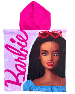 Poncho Mare Barbie 110 X 55 CM Accappatoio per Bambini 100% Pl - Bar1164
