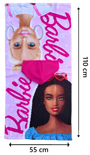 Poncho Mare Barbie 110 X 55 CM Accappatoio per Bambini 100% Pl - Bar1164