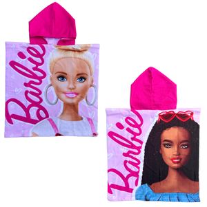 Poncho Mare Barbie 110 X 55 CM Accappatoio per Bambini 100% Pl - Bar1164