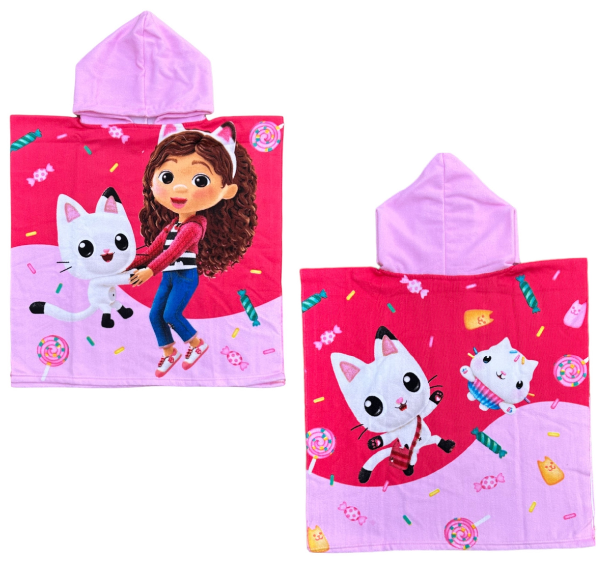 Poncho Mare Gabby's Dollhouse 110 X 55 CM Accappatoio per Bambini 100% Pl - Gabby1441