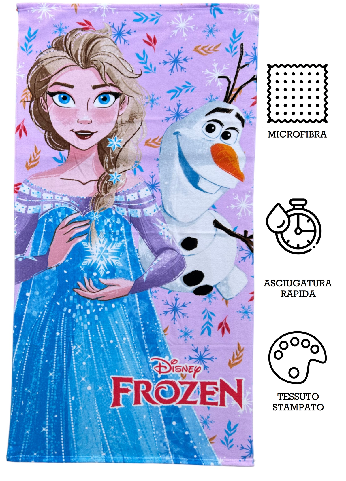 Telo Mare Frozen DISNEY Asciugamano per Bambini in Microfibra CM 140x70 - Fro24-3609