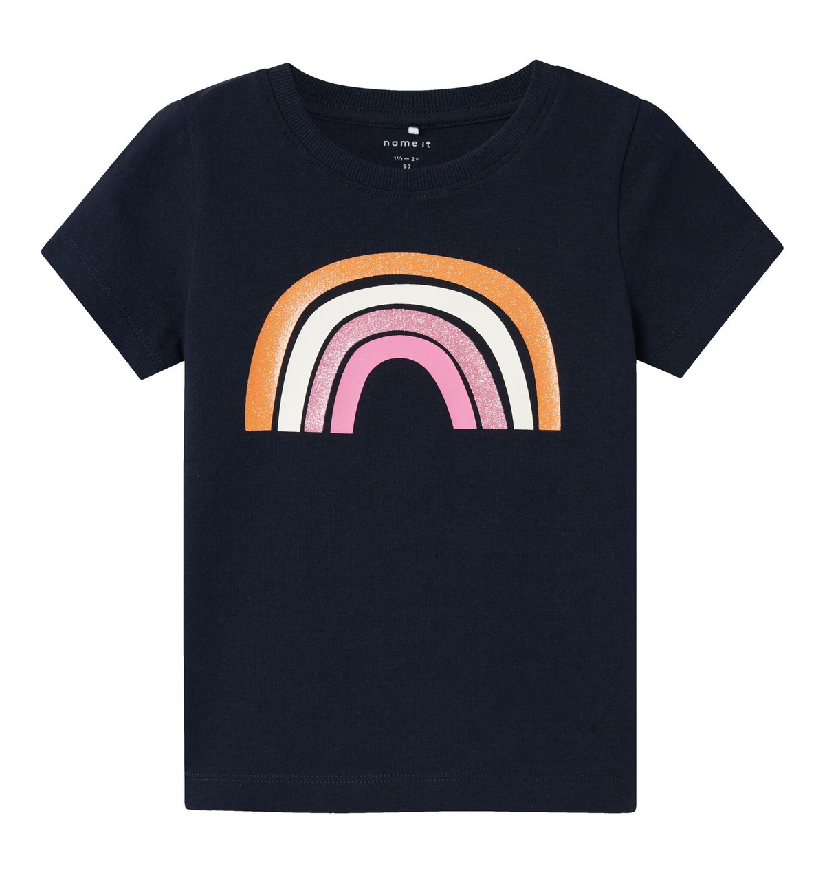 T-Shirt M.c. Stampa Arcobaleno Maglietta Bambina 100%co - 13226039blu