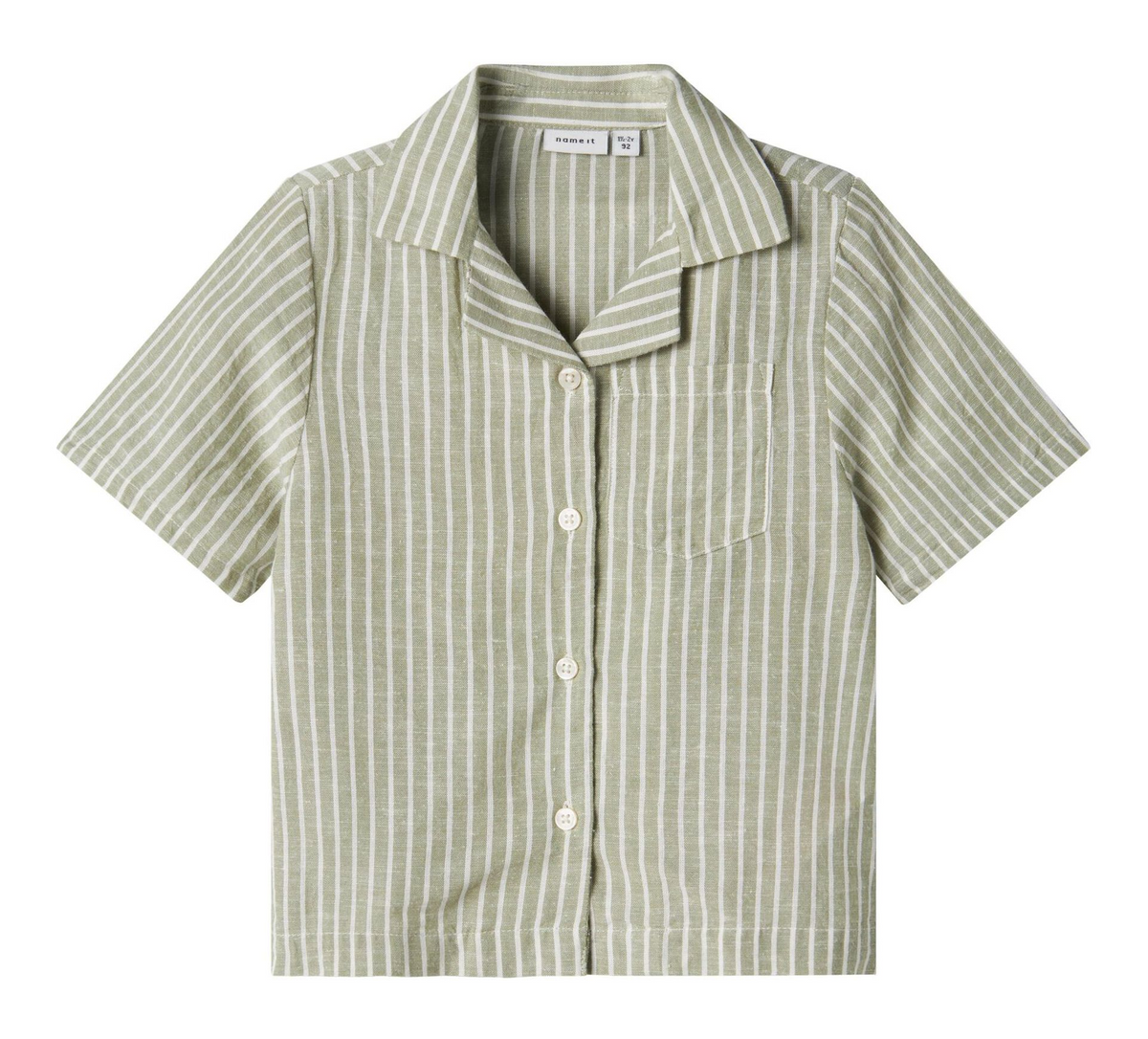 Camicia Maniche Corte Misto Lino Bambino - 13229475