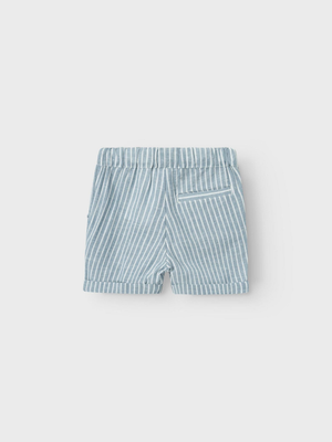 Bermuda in Misto Lino con Vita Regolaboile Pantaloncini Bambino - 13229476celeste
