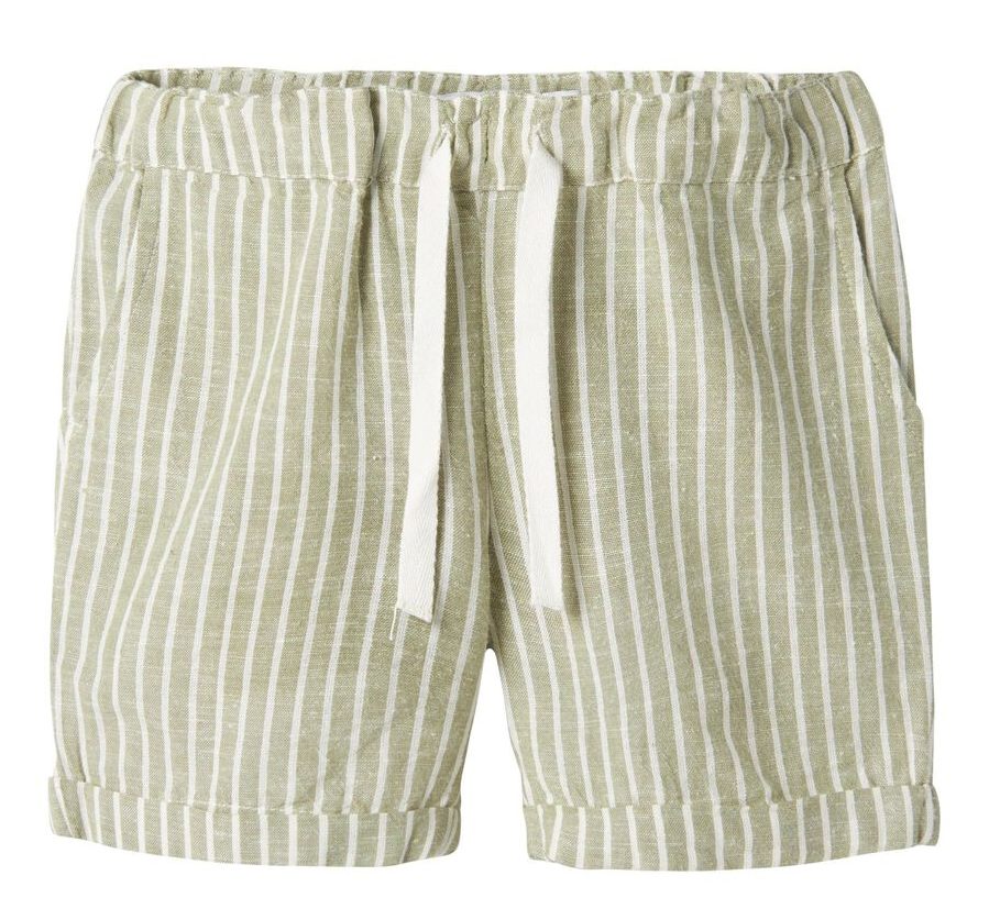 Bermuda in Misto Lino con Vita Regolaboile Pantaloncini Bambino - 13229476verde