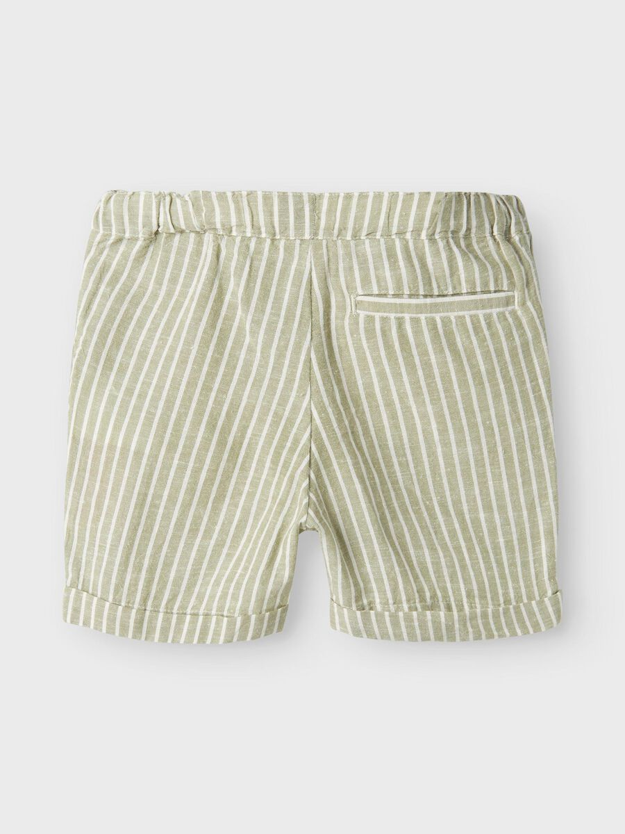 Bermuda in Misto Lino con Vita Regolaboile Pantaloncini Bambino - 13229476verde