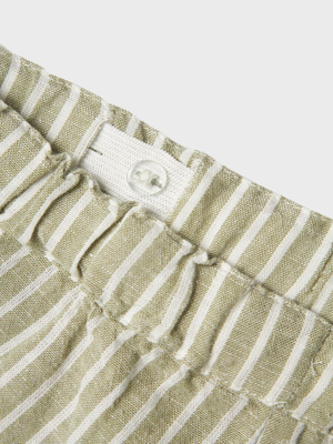Bermuda in Misto Lino con Vita Regolaboile Pantaloncini Bambino - 13229476verde