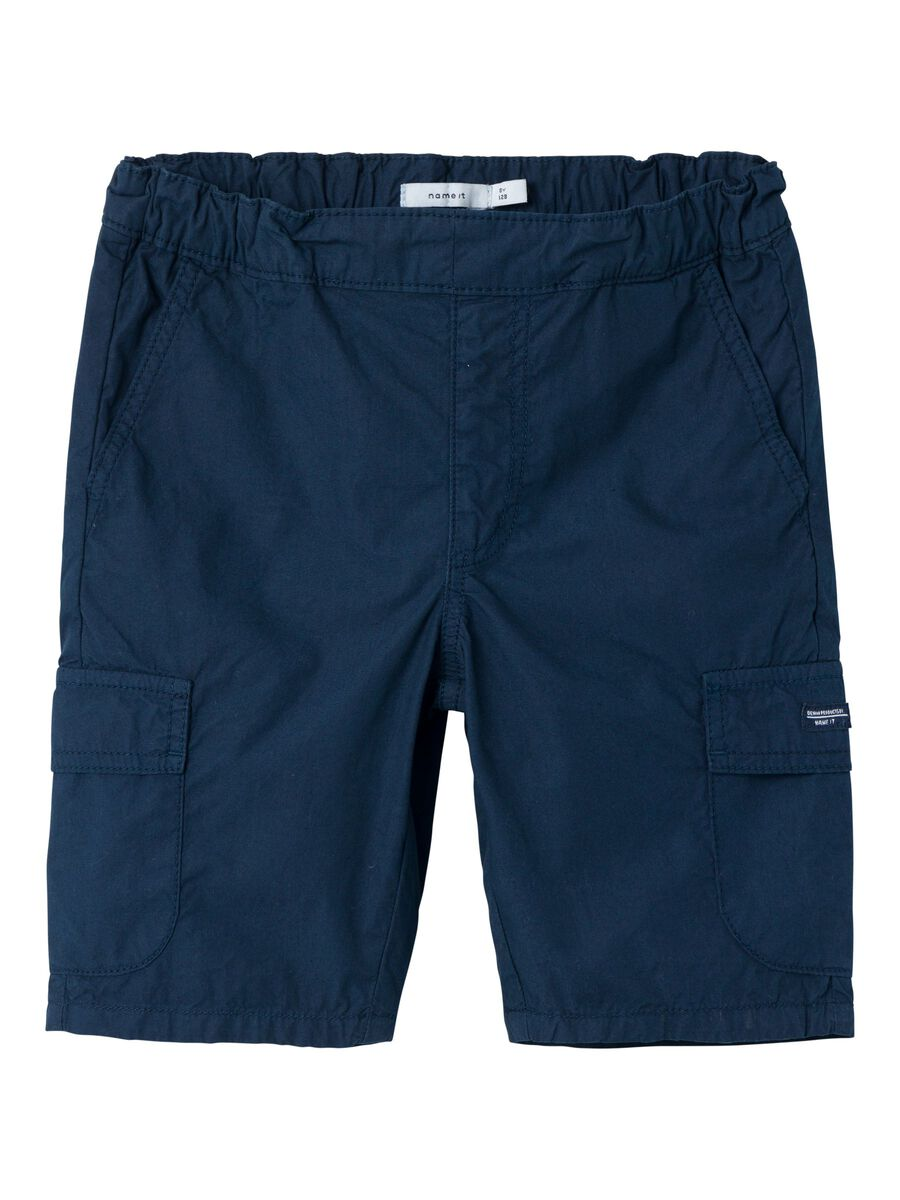Bermuda Modello Cargo con Vita Regolabile Pantaloncini Bambino - 13226530blu