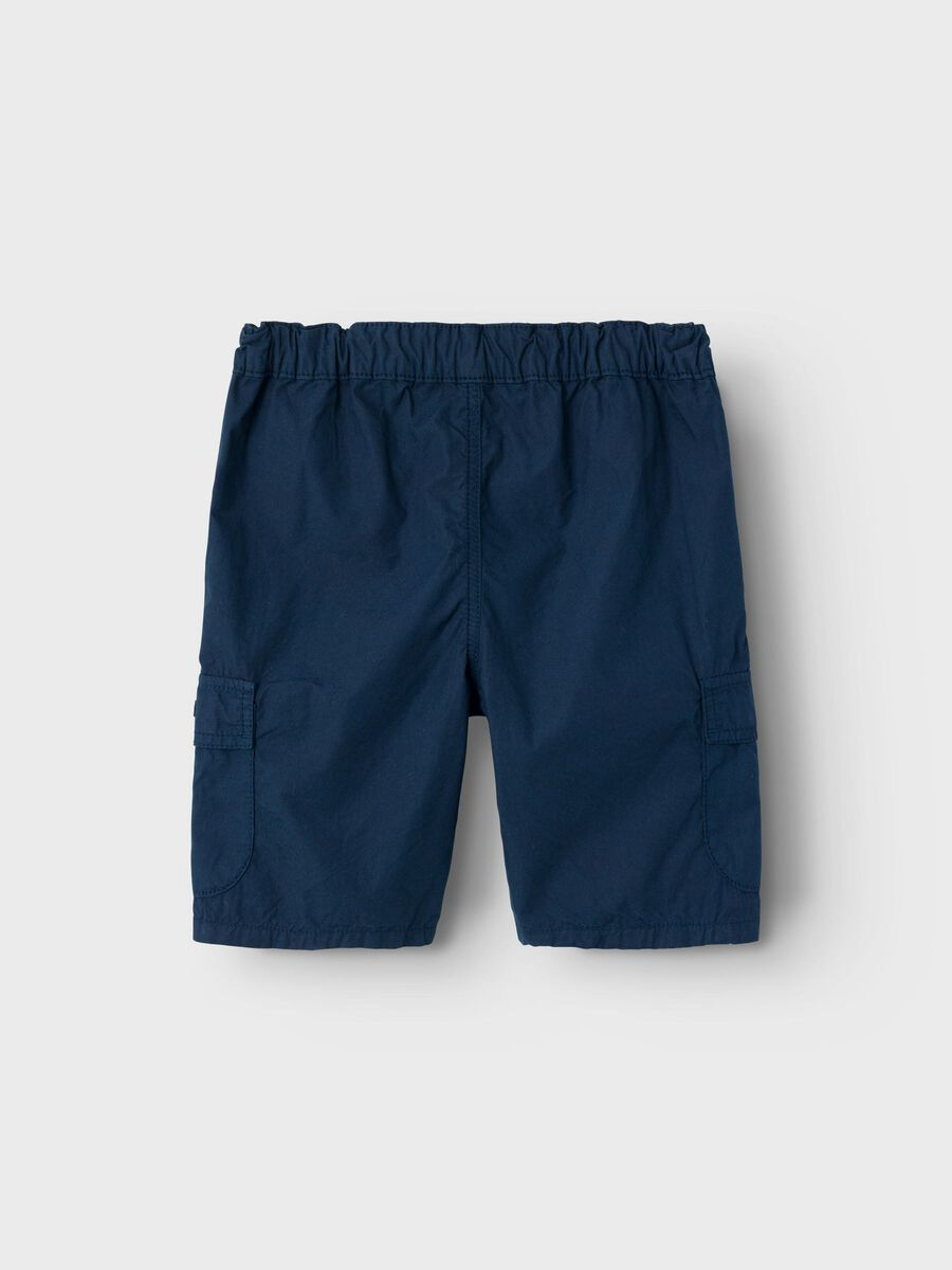 Bermuda Modello Cargo con Vita Regolabile Pantaloncini Bambino - 13226530blu