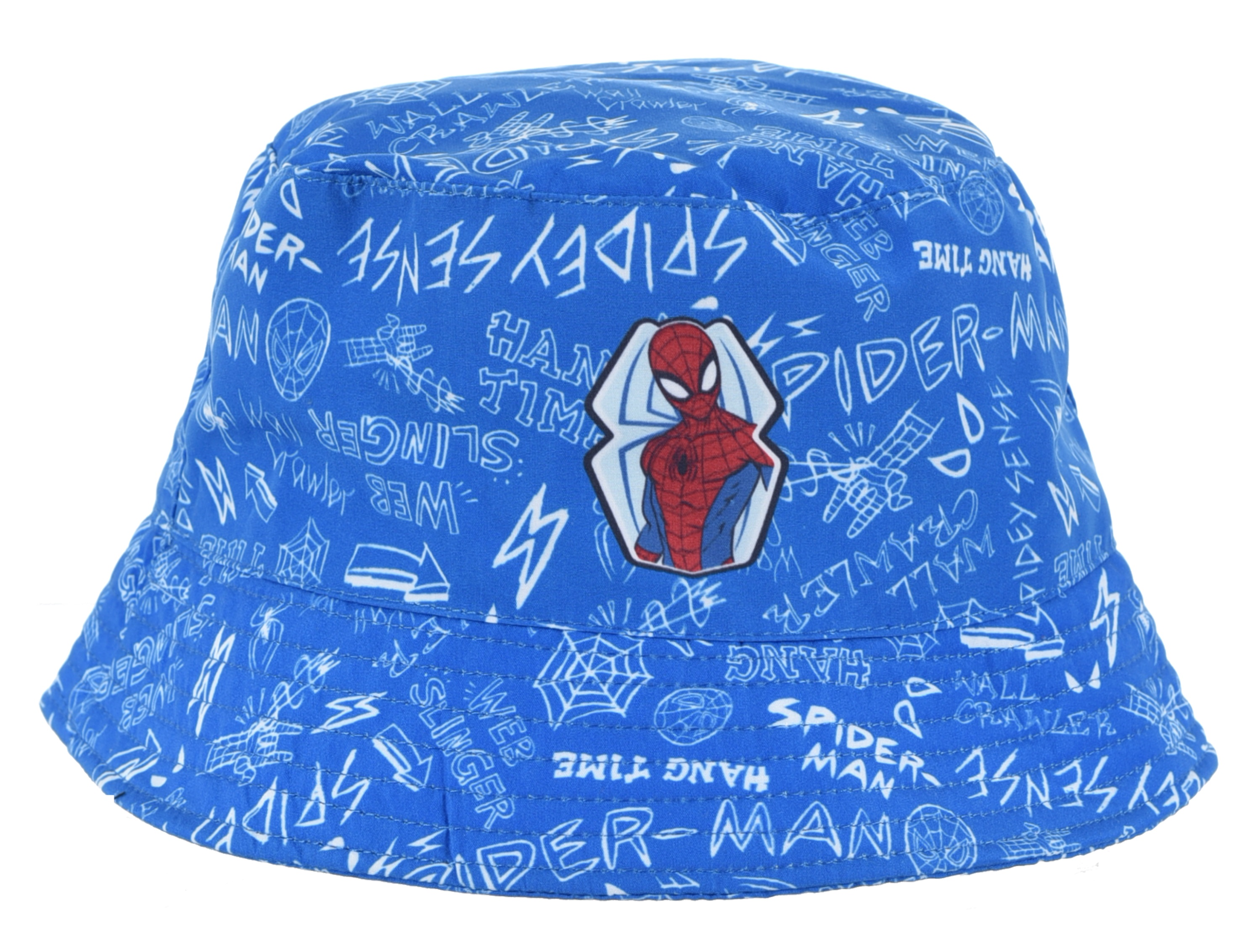 Cappello Spiderman MARVEL Cappello Modello Alla Pescatora in 100% Pe Bambini - Ex4052blu