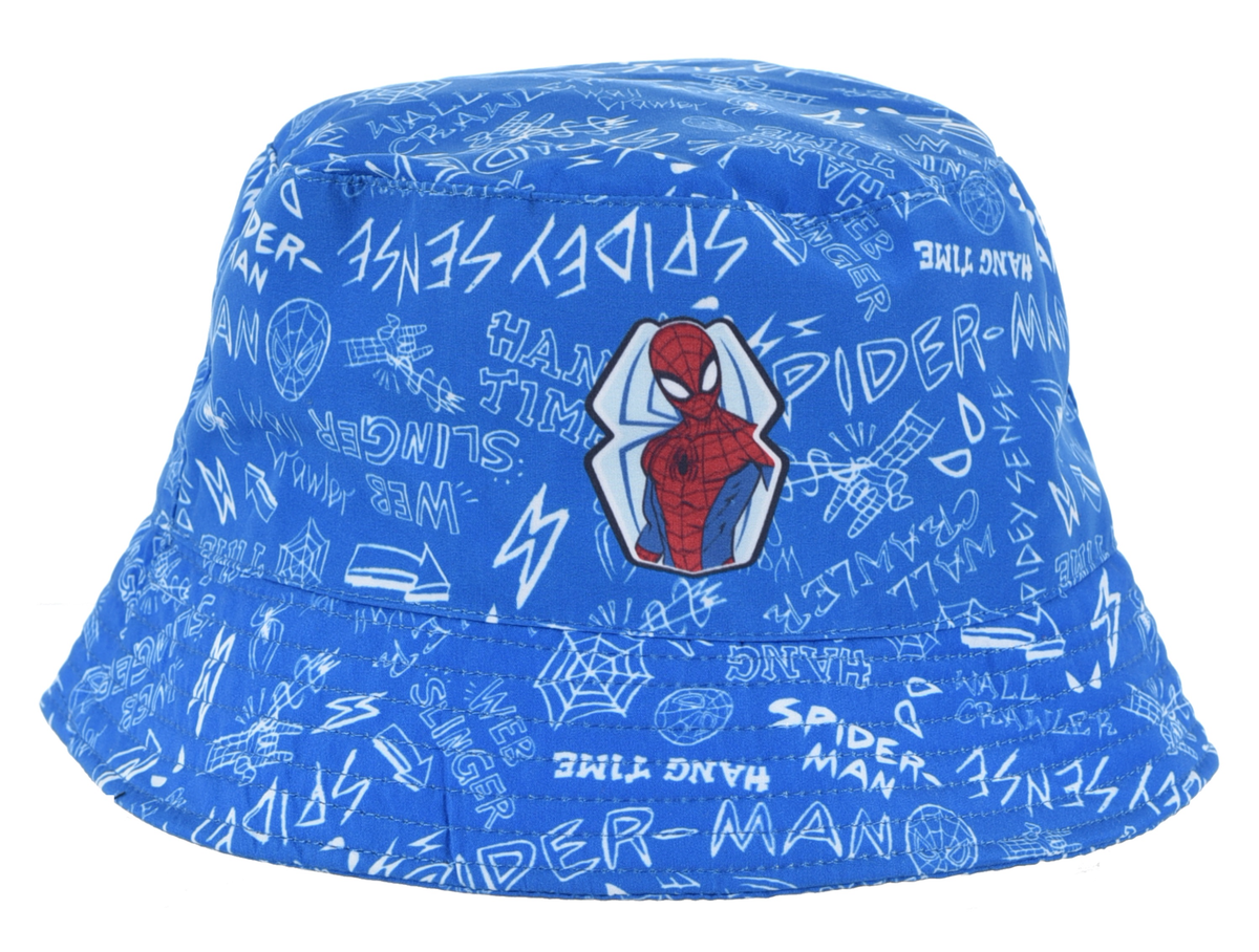 Cappello Spiderman MARVEL Cappello Modello Alla Pescatora in 100% Pe Bambini - Ex4052blu