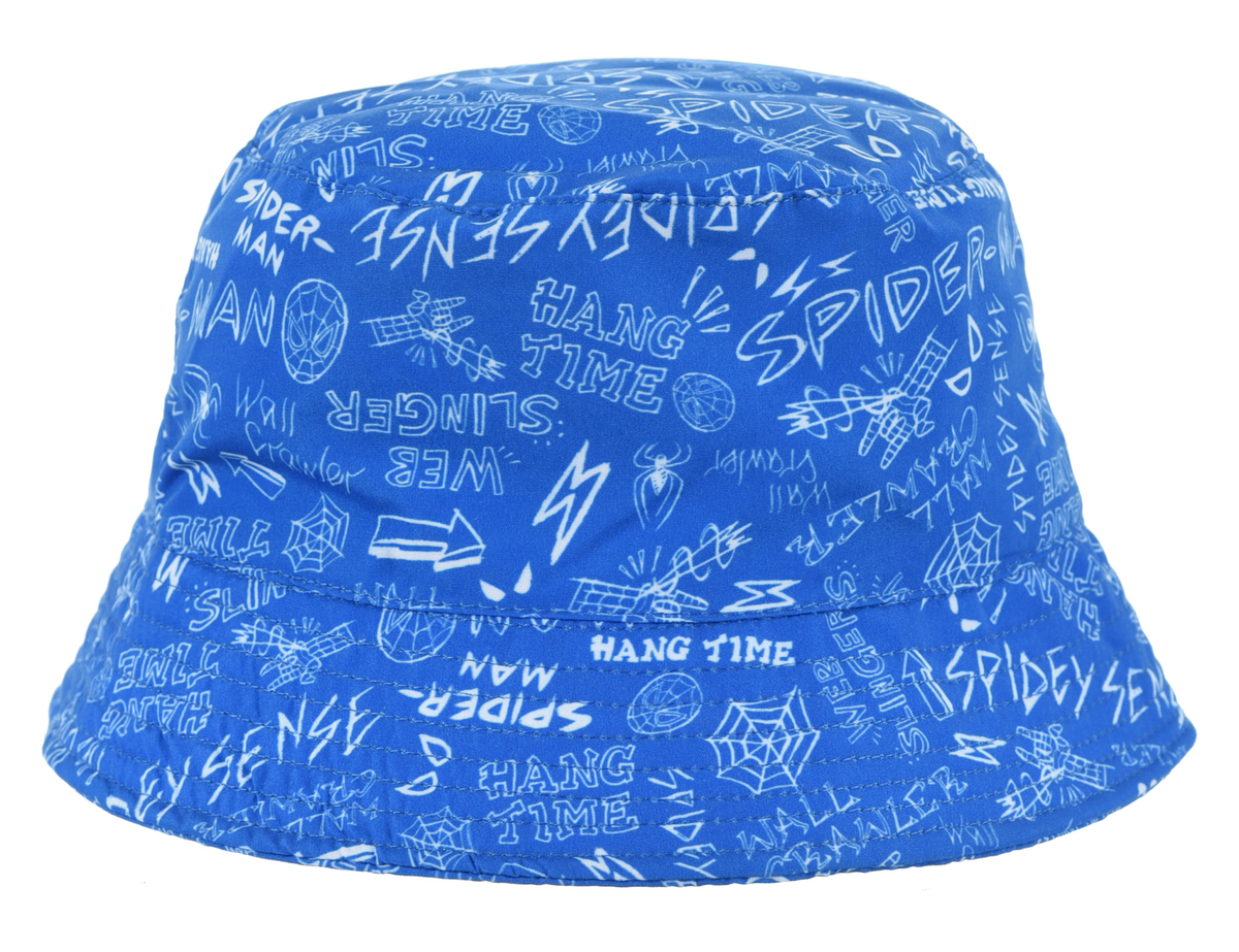 Cappello Spiderman MARVEL Cappello Modello Alla Pescatora in 100% Pe Bambini - Ex4052blu