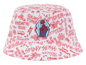 Cappello Spiderman MARVEL Cappello Modello Alla Pescatora in 100% Pe Bambini - Ex4052rosso