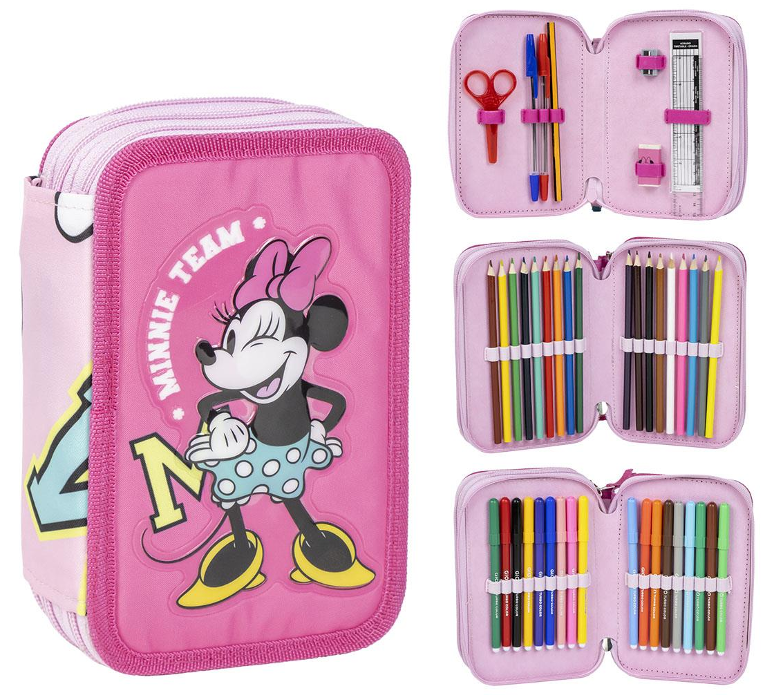Astuccio Scuola Minnie Mouse DISNEY Multiscomparto 3 Zip Portacolori Giotto - 1151