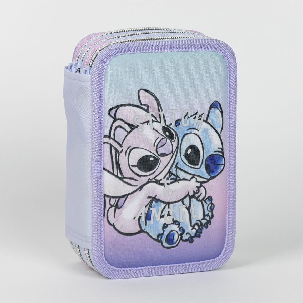 Astuccio Scuola Stitch e Angel DISNEY Multiscomparto 3 Zip Portacolori Giotto - 1153