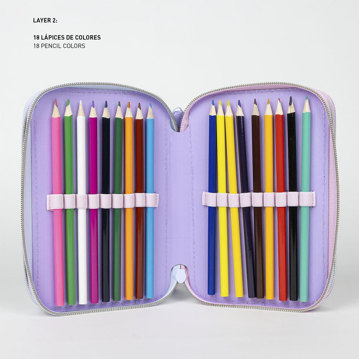 Astuccio Scuola Stitch e Angel DISNEY Multiscomparto 3 Zip Portacolori Giotto - 1153