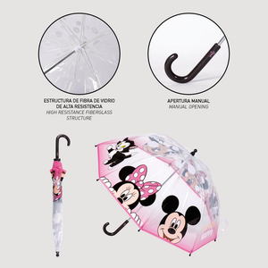Ombrello Minnie DISNEY Trasparente Manuale 8 Raggi Bambino - 0718