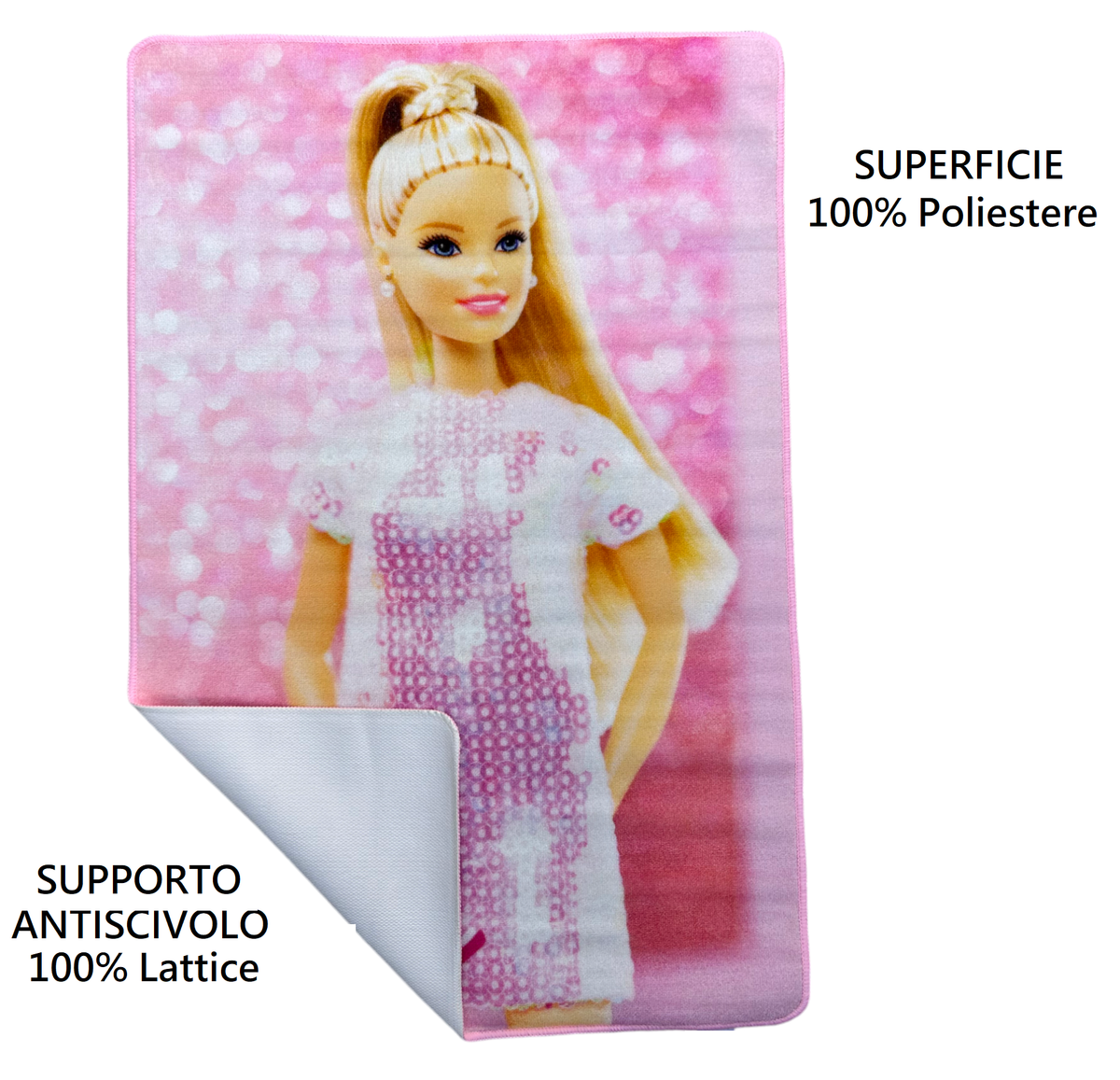 Tappeto Gioco Barbie Microfibra Antiscivolo 80x120 CM - Bar24-3980