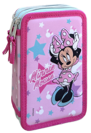 Astuccio Scuola 3d Minnie DISNEY Multiscomparto 3 Zip Portacolori Pennarelli Giotto - Min0972