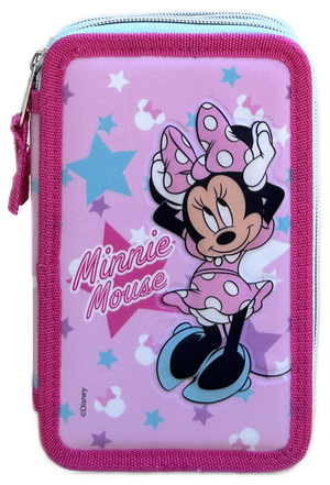 Astuccio Scuola 3d Minnie DISNEY Multiscomparto 3 Zip Portacolori Pennarelli Giotto - Min0972
