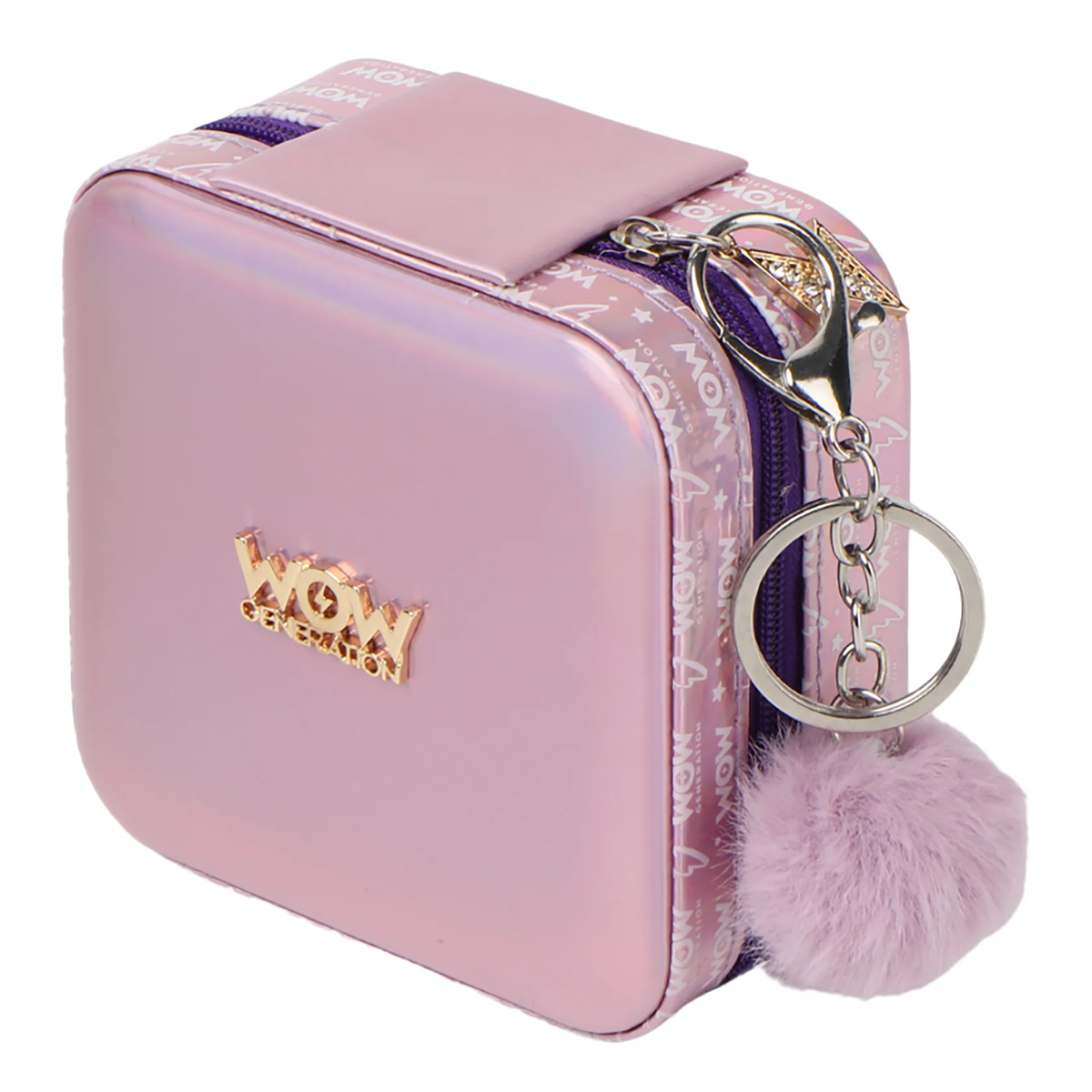 Portagioie Quadrato con Chiusura Zip Cofanetto con Divisore Anelli - Wow00010