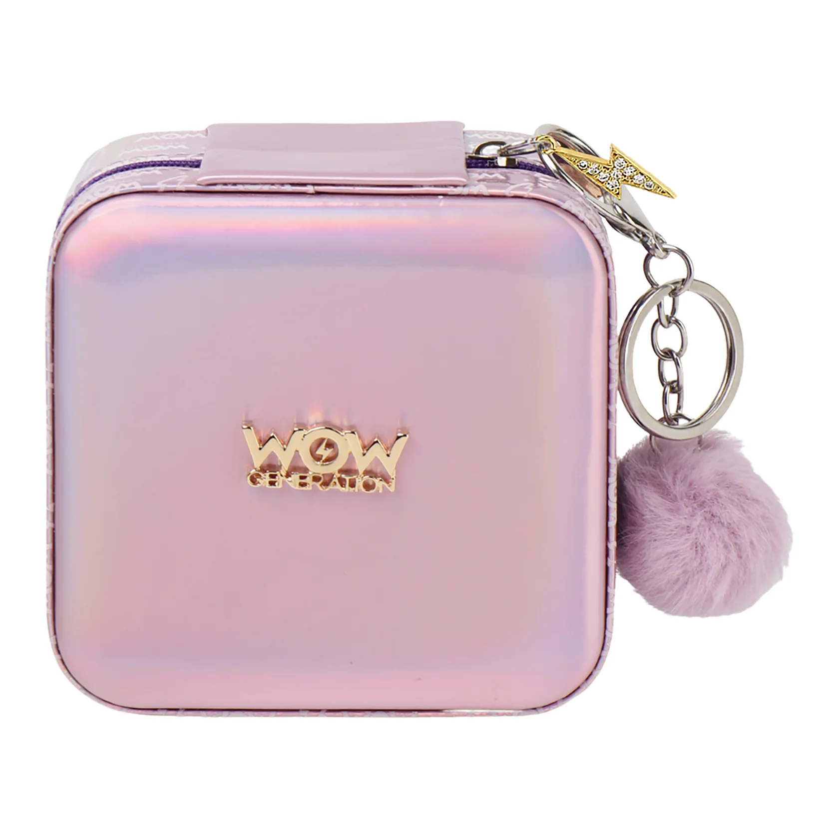 Portagioie Quadrato con Chiusura Zip Cofanetto con Divisore Anelli - Wow00010