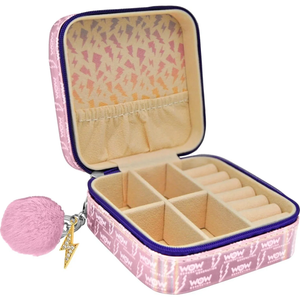 Portagioie Quadrato con Chiusura Zip Cofanetto con Divisore Anelli - Wow00010