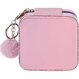 Portagioie Quadrato con Chiusura Zip Cofanetto con Divisore Anelli - Wow00010