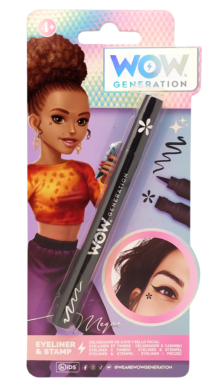 Eyeliner 2 in 1 per Bambine Stampino a Forma di Fiore Colore Nero - Wow00015