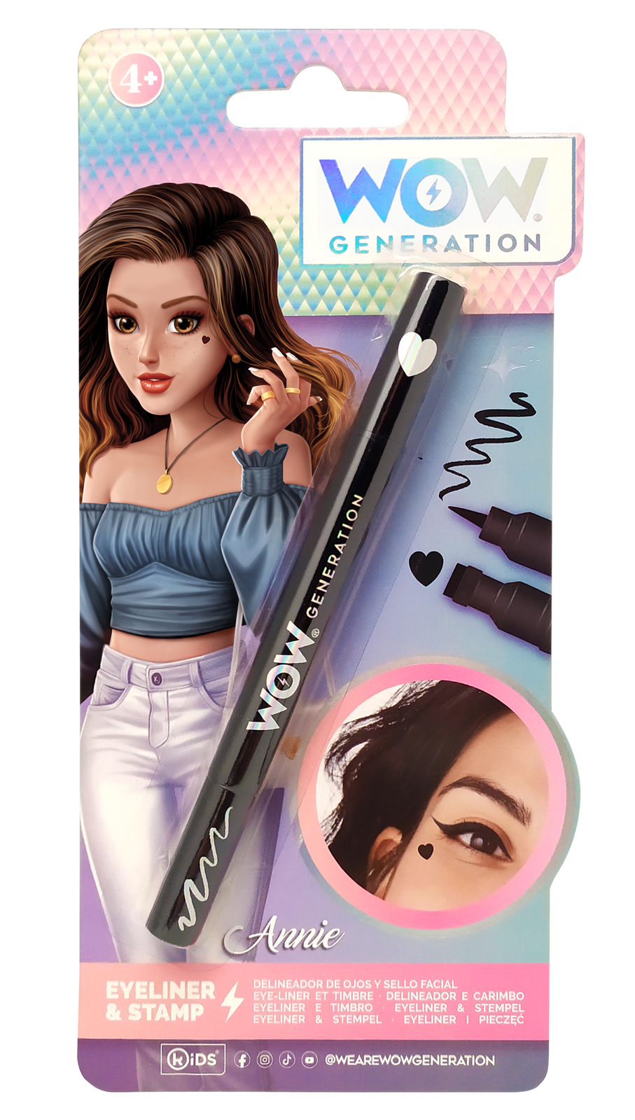 Eyeliner 2 in 1 per Bambine Stampino a Forma di Cuore Colore Nero - Wow00015