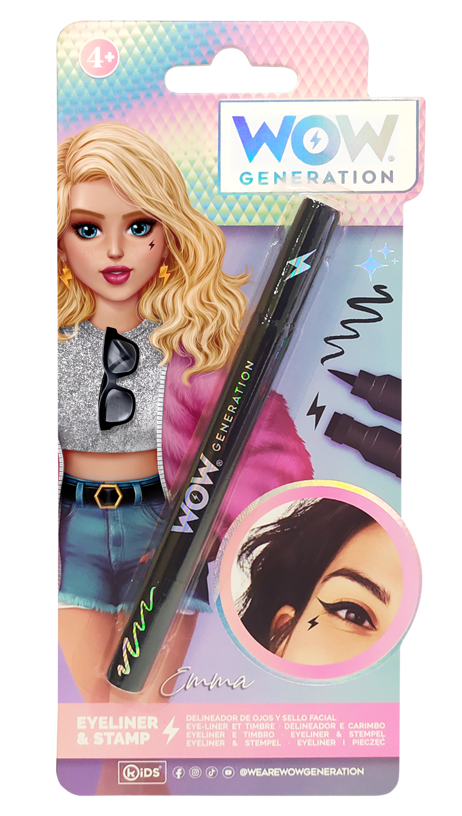 Eyeliner 2 in 1 per Bambine Stampino a Forma di Fulmine Colore Nero - Wow00015