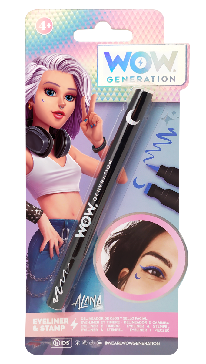 Eyeliner 2 in 1 per Bambine Stampino a Forma di Luna Colore Blu - Wow00015