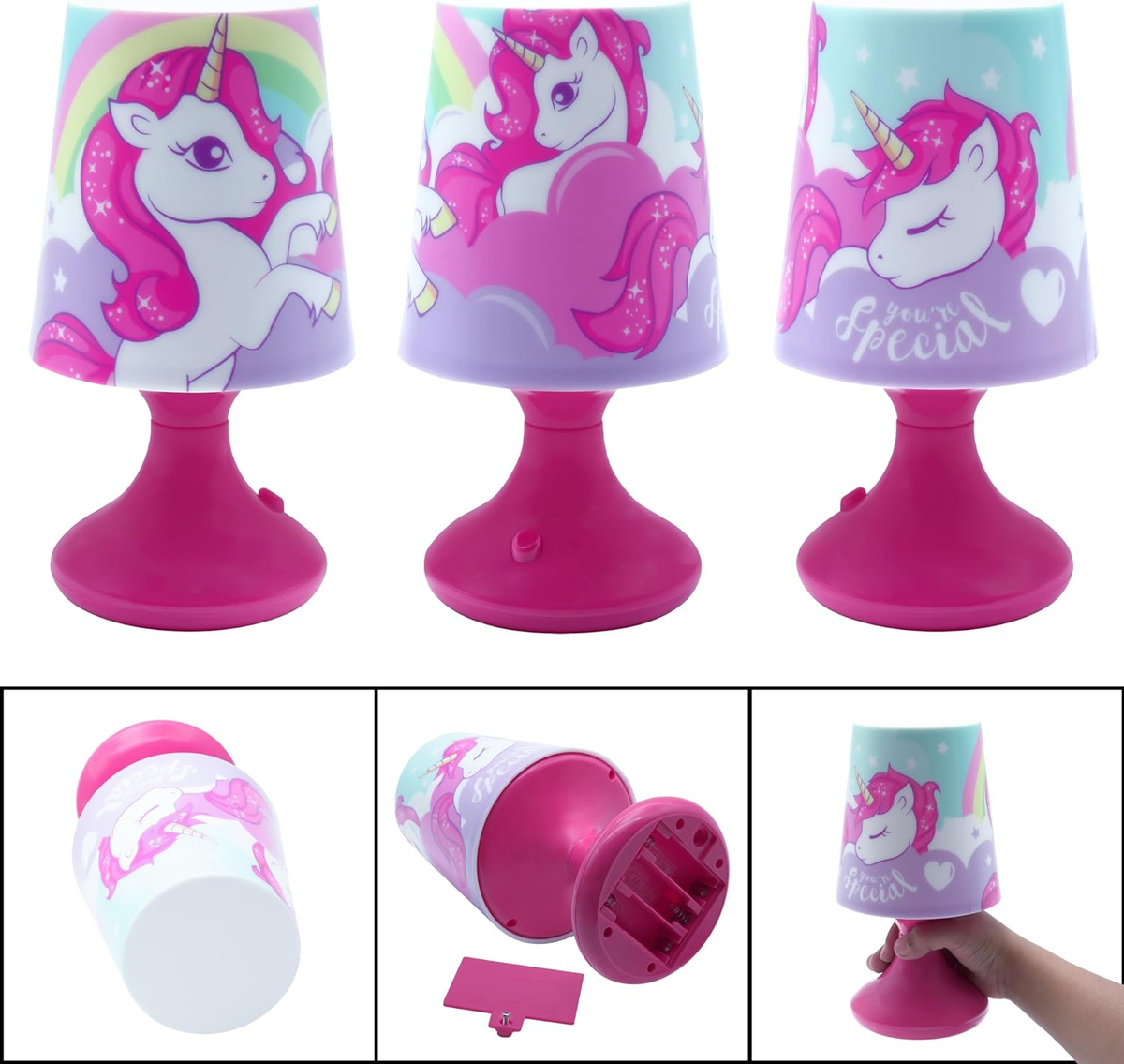 Luce Lampada Unicorno Comodino a Batterie Confezione Regalo - Kl11488