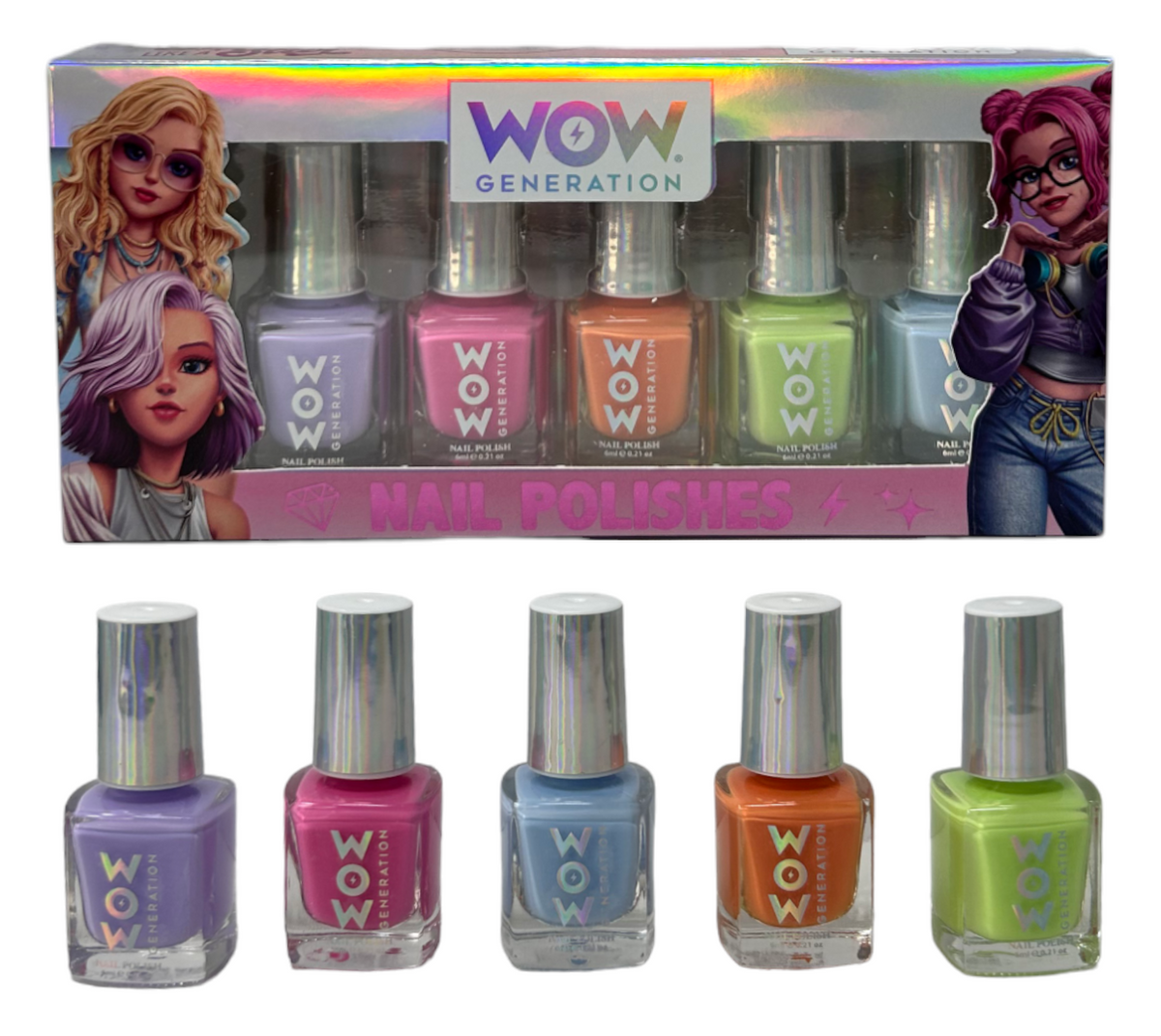 Smalti per Bambine Colori Pastelli Confezione da 5 Pezzi - Wow00110