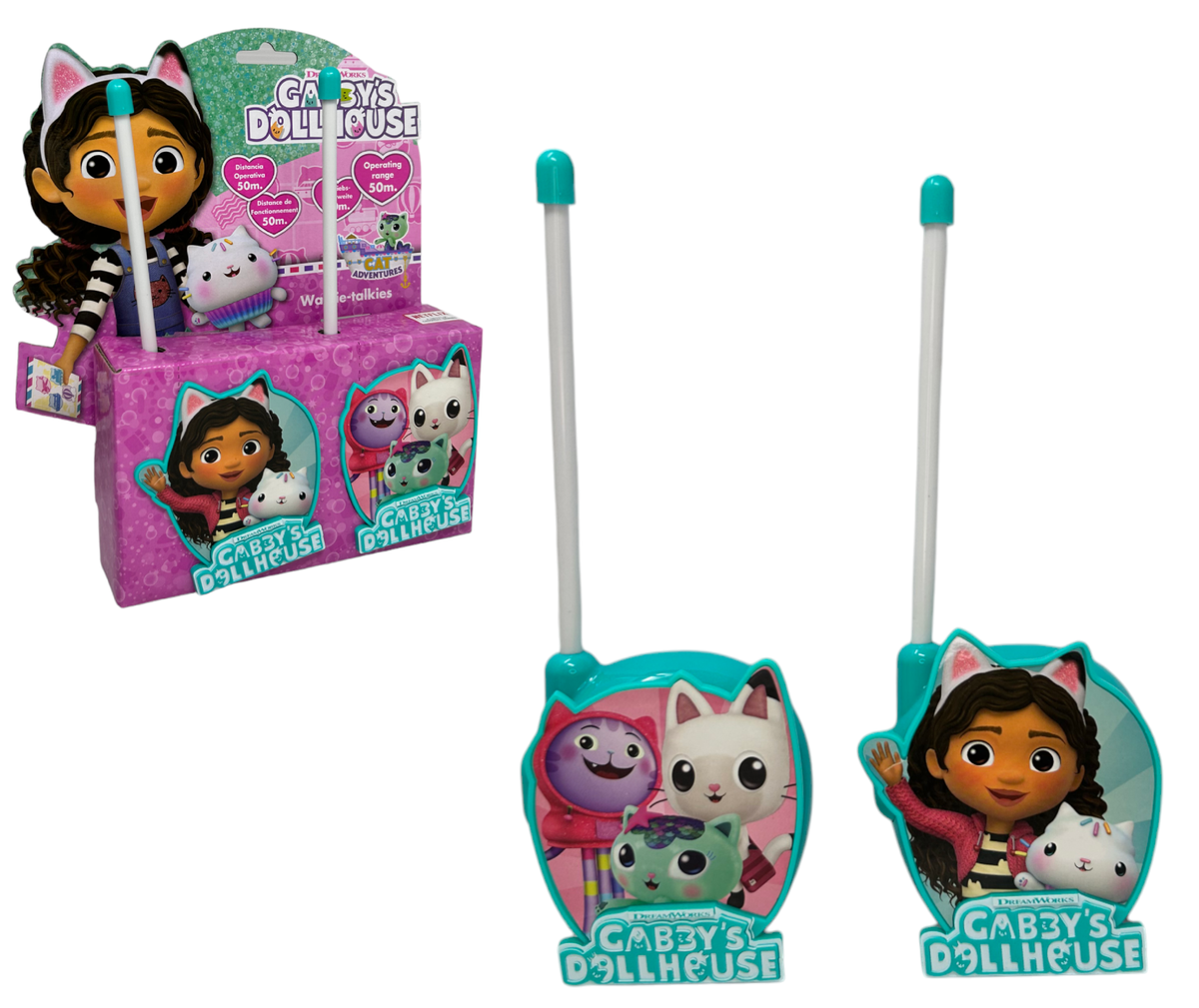 Walkie Talkie Gabby's Dollhouse 2 Radiotrasmittenti per Bambini Distanza 50 Metri - Gd00058